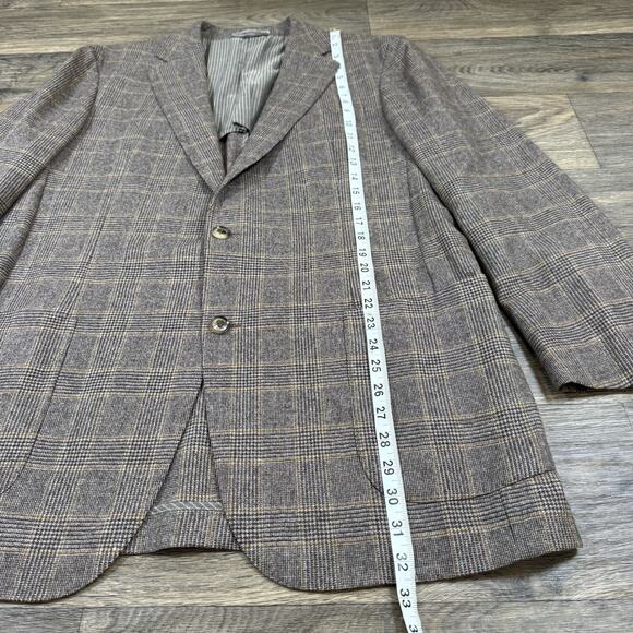 Ermenegildo Zegna Brown Houndstooth Cashmere/Wool Sport Coat Blazer Jacket 44L - Picture 4 of 16